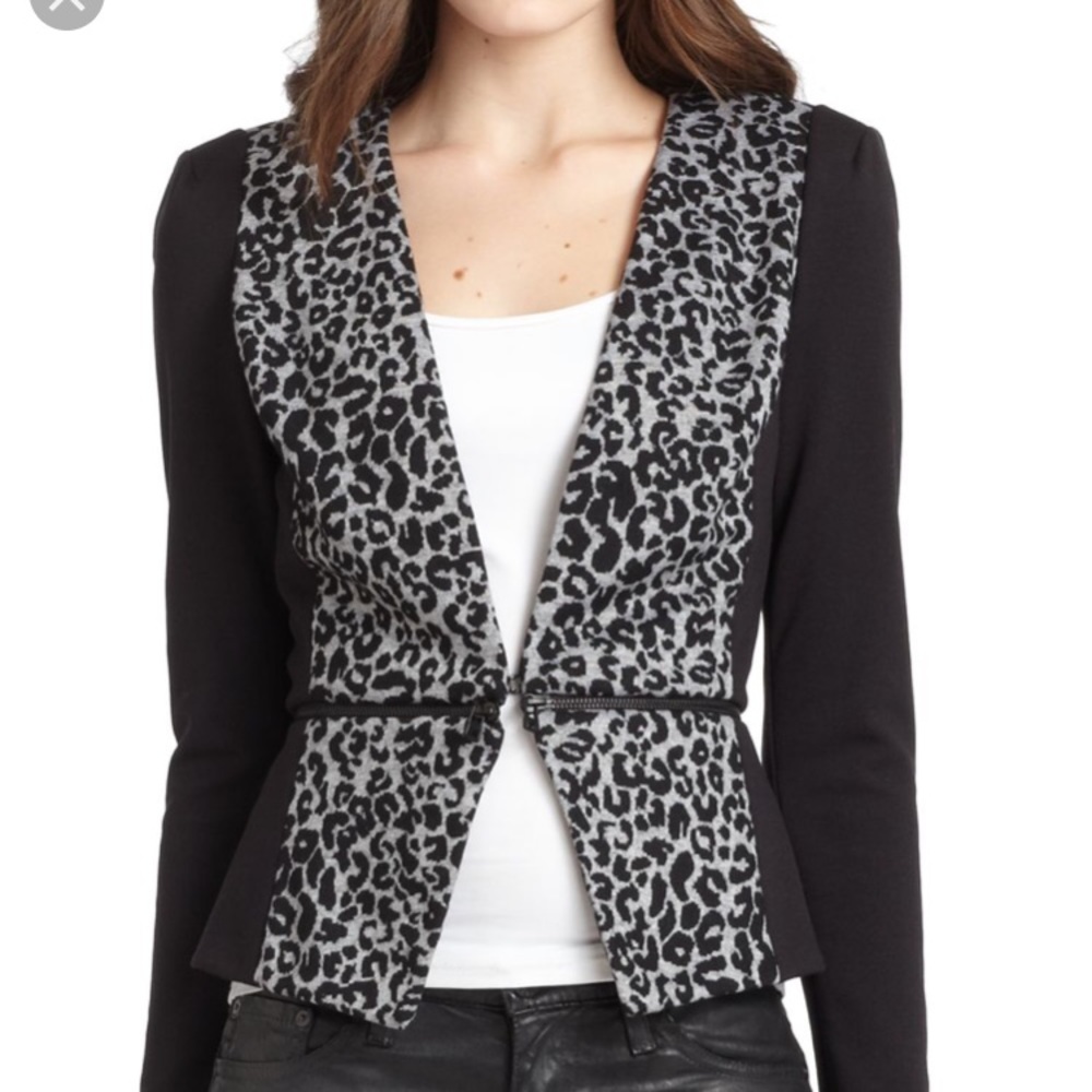 Rebecca Taylor
Women's Leopard Zip Peplum Jacket